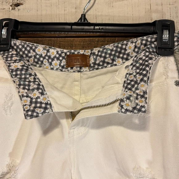 NWOT POL Distressed Denim High Rise-Short w/stripe detail - Picture 4 of 5